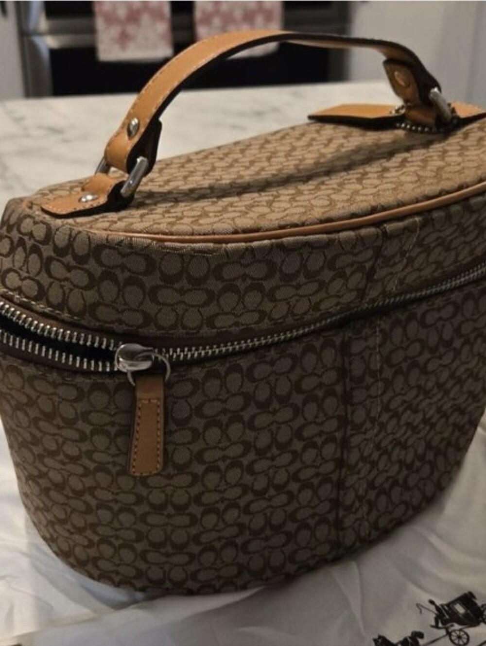 Coach Signature C Monogram Vintage Transatlantic Duffle Cosmetic Travel Bag Set - Picture 6 of 8